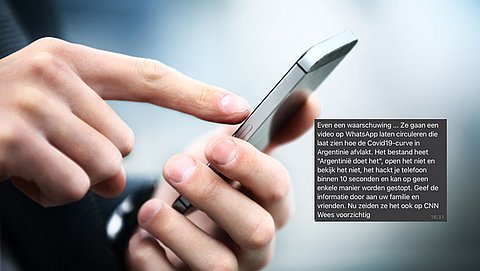 WhatsAppbericht over gehackte telefoon door video 'Argentinië doet het' over COVID is een hoax
