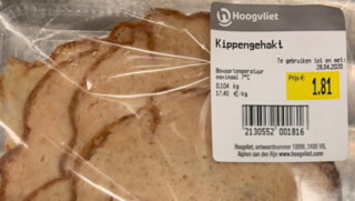 Hoogvliet roept kippengehakt (vleeswaar) terug wegens stukjes plastic