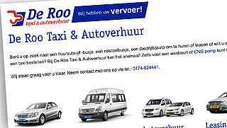 Faillissement voor taxibedrijf De Roo