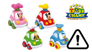 Gevaarlijk kinderspeelgoed: Press & Go Cars Disney Baby