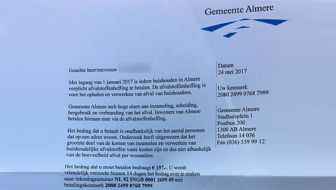Gemeente Almere waarschuwt voor nepbrief over afvalstoffenheffing