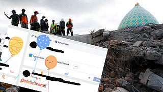Ballonnen en confetti van Facebook bij berichten over aardbeving Lombok