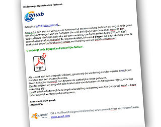 ANWB waarschuwt voor phishingmail