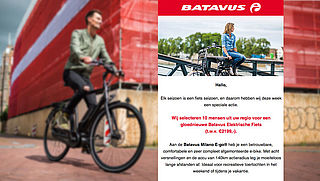 Let op: valse mail over gratis fiets van Batavus