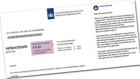Let op: valse brief over verkeersboete!