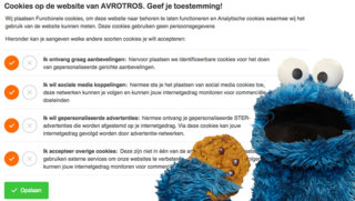 Zelf bepalen welke cookies je accepteert op de website van AVROTROS Radar