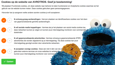 Zelf bepalen welke cookies je accepteert op de website van AVROTROS Radar