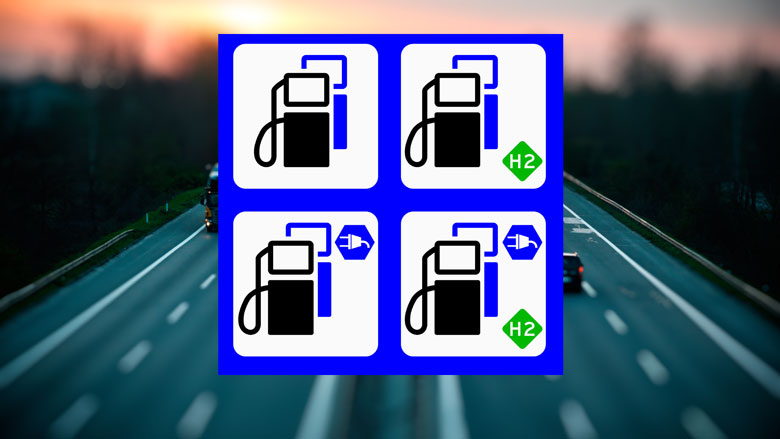 Nieuw verkeersbord geïntroduceerd voor laadpalen bij tankstation
