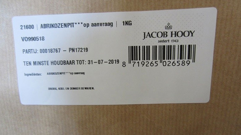 Giftige abrikozenpitten van Jacob Hooy ook teruggeroepen