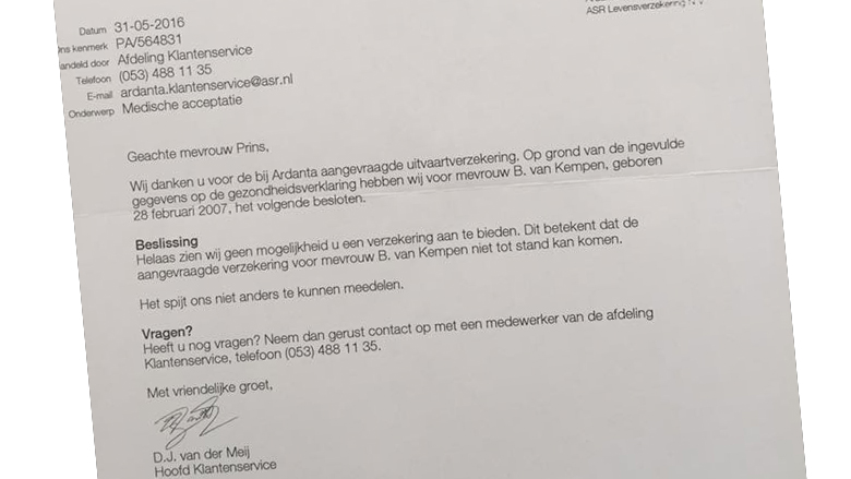 Uitvaartverzekeraar weigert zieke Bo (9). Mag dat?