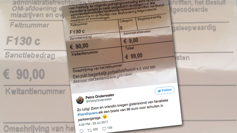 Boete voor schuilen in parkeergarage