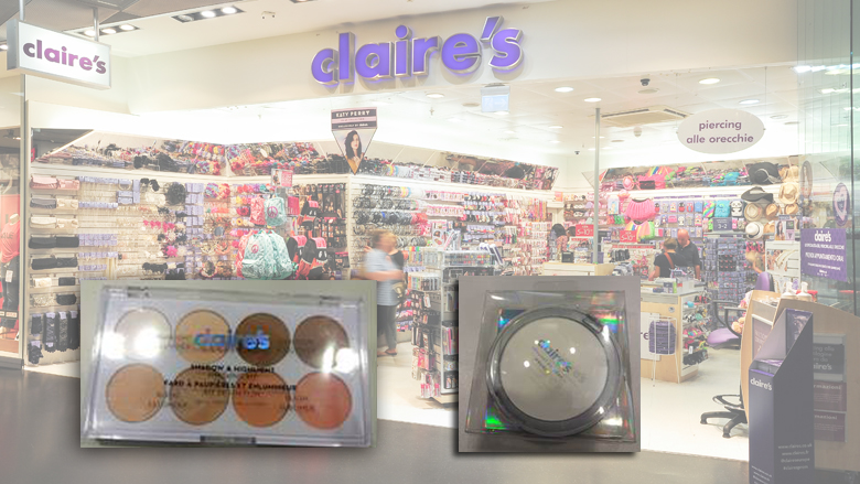 Asbest aangetroffen in twee soorten kindermake-up van Claire’s