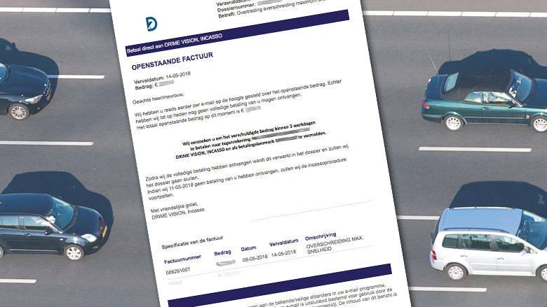 Valse mail Drime Vision over verkeersboete