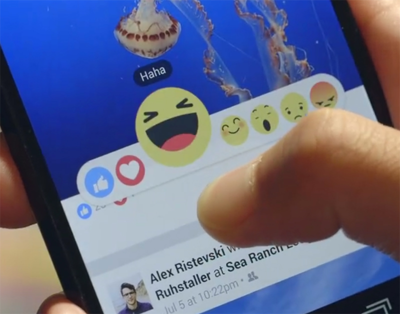 Nieuwe Facebookknoppen met 'wow', 'sad' en 'angry'