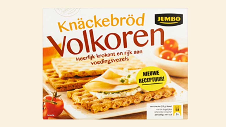 'Volkoren knäckebröd van Jumbo bestaat voor groot deel uit witte bloem'