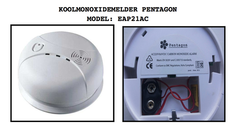 Koolmonoxidemelder Pentagon is gevaarlijk