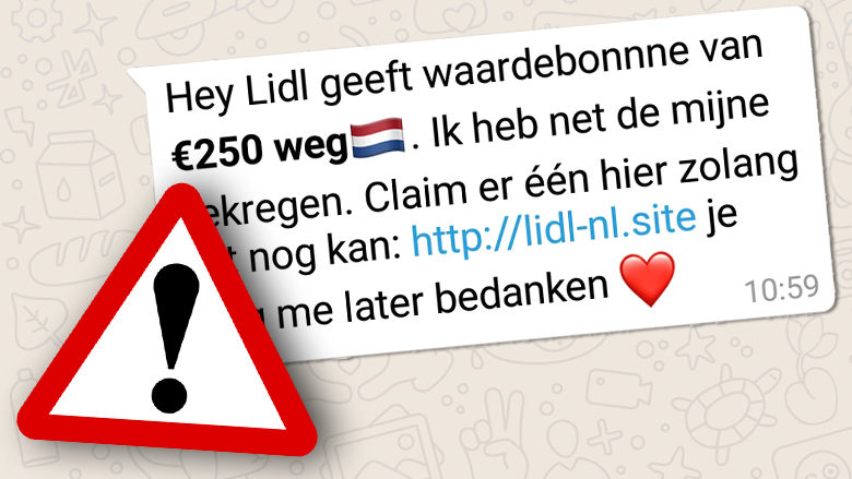 'Lidl geeft waardebon van 250 euro weg': geloof dit WhatsApp-bericht niet