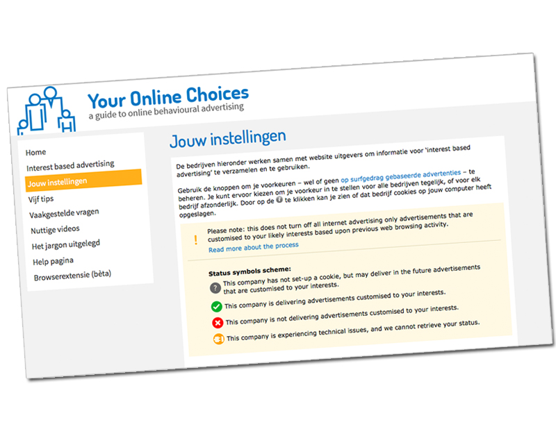 Stappenplan: youronlinechoices.com