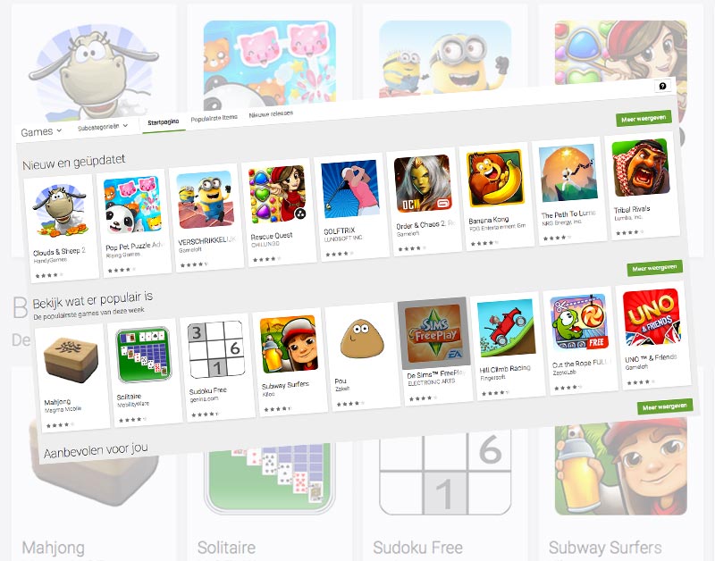 Virussen in nep-games Google Play