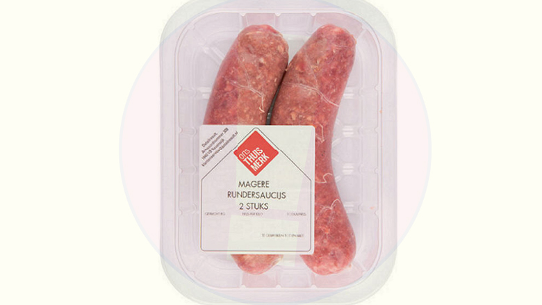 Verpakkingen rundersaucijs DekaMarkt en Dirk van den Broek vermelden geen soja