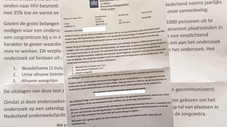 Pas op voor brief over hiv-test van 'RIVM'