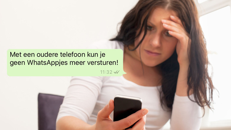 Geen WhatsApp meer op oudere telefoon