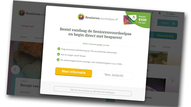 ACM geeft Seniorenvoordeelpas tik op vingers