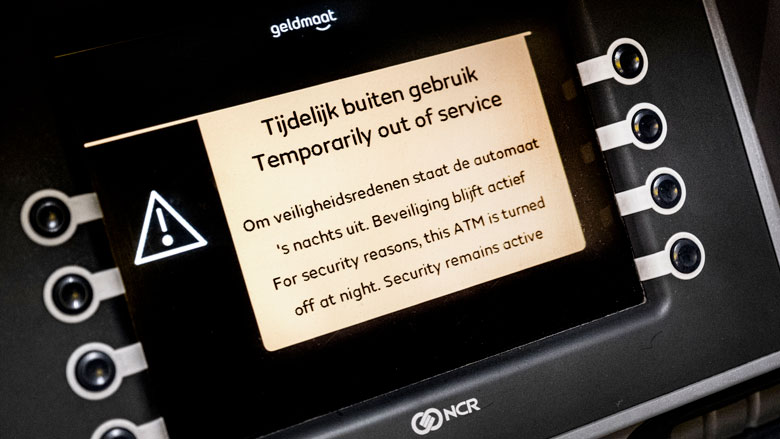 Meeste geldautomaten blijven 's nachts gesloten