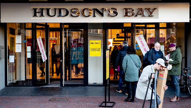 Bijna alle winkels Hudson's Bay gesloten na uitverkoop