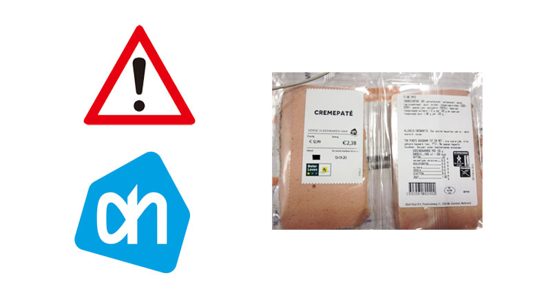 Crèmepaté van Albert Heijn teruggeroepen