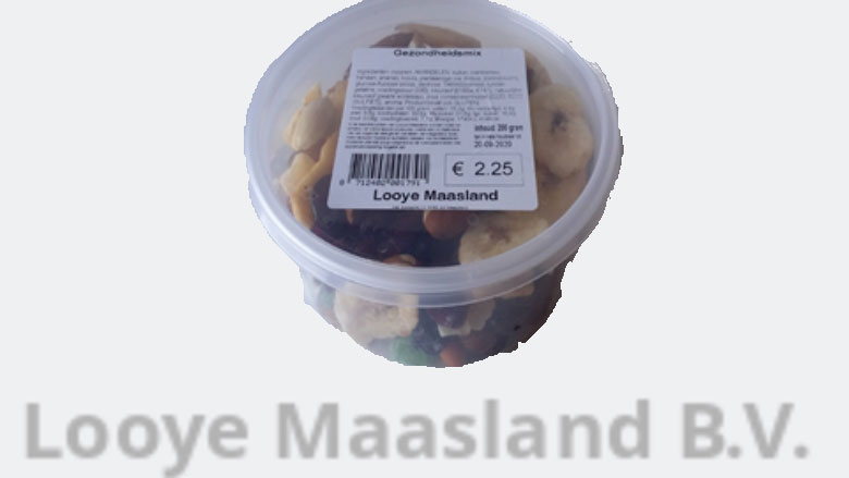 Mix gedroogd fruit en noten van Looye Maasland kan pinda's bevatten