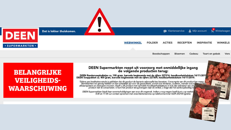 Mogelijk salmonella in soepballen en soeppakket van Deen