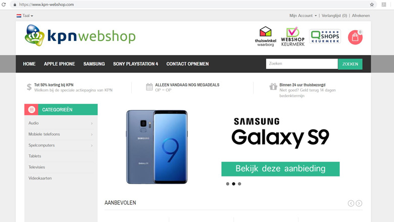 Nepwebsite KPN