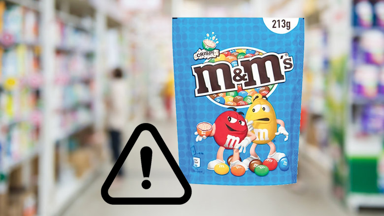 Terugroepactie zakken M&M’s crispy door verboden ingrediënt